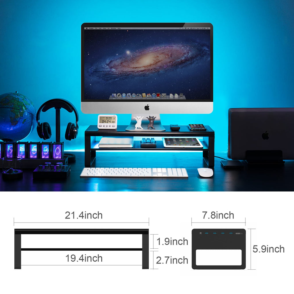 monitor stand riser double layer with desk accessories